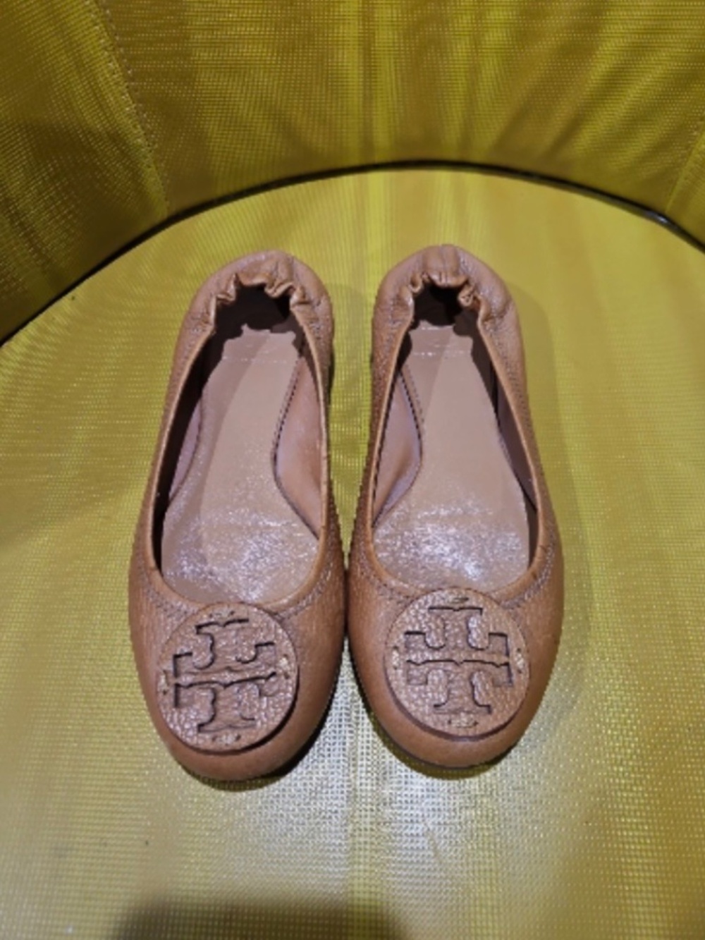 Tory Burch Women's Tan Leather “Minnie” Ballet Flats Size 7.5